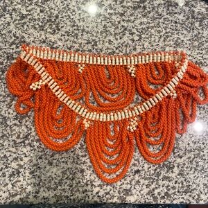Coral and Cream Beaded Necklace